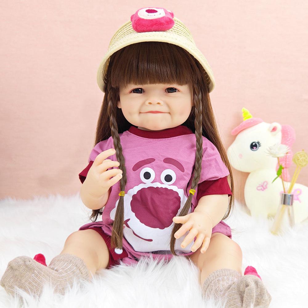 55 см реалистичное полностью силиконовое тело новорожденного ребенка со светлыми волосами, кукла-девочка, живая 22-дюймовая новорожденная Bebe, милый подарок на день рождения для ребенка