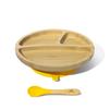 Smart Start Avanchy Baby Food Plate Wide with Suction Cup and Spoon Yellow 1 Piece Anti-spill (x 1)