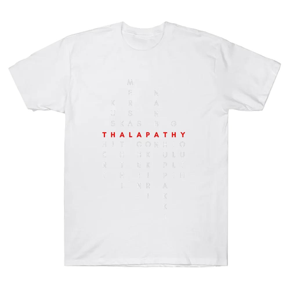 Талапатхи Виджай Tamil Movie Titles Красная Классическая Футболка Виджай Мерч Футболки Мода Хлопковая Футболка Хлопок Свободная Одежда