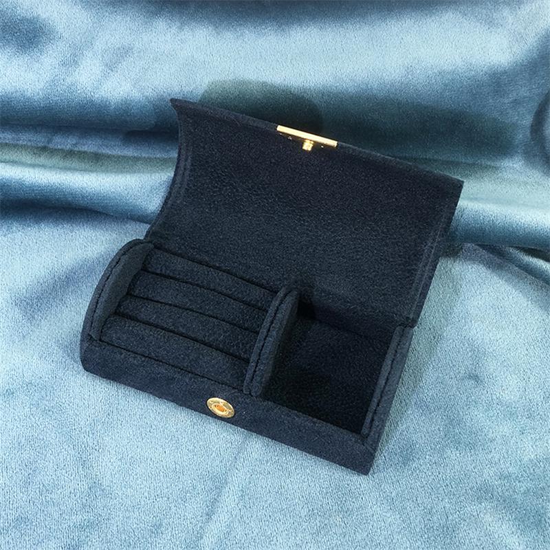 Velvet Portable Jewelry Storage Box Travel Ring Earrings Necklace Jewelry Organizer Display Case Arched Jewelry Packaging Box