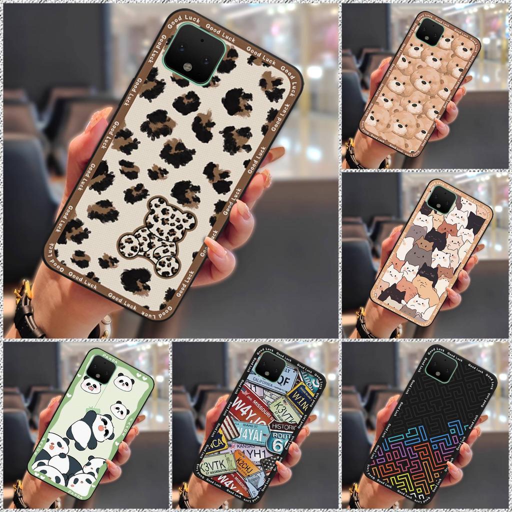 Мягкий чехол Противоударный чехол для телефона Для Google Pixel 4 Силиконовый Противоударный Модный дизайн Пылезащитный Мультяшный Милый Полная защита