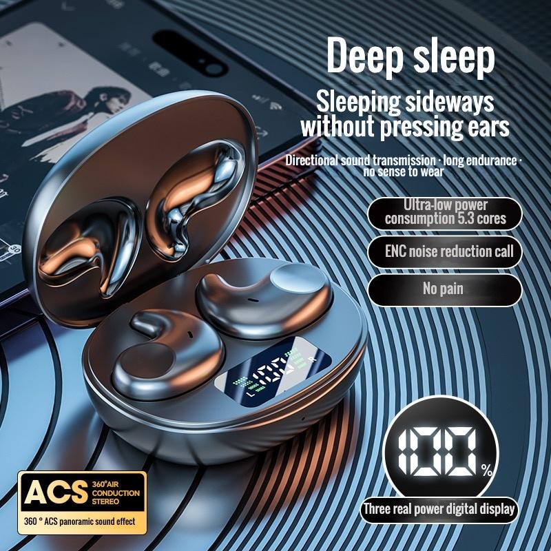 Invisible Sleep Wireless Earphone Bluetooth 5.3 Hidden Earbuds Lightweight Waterproof Noise Proof Touch Control Headphones