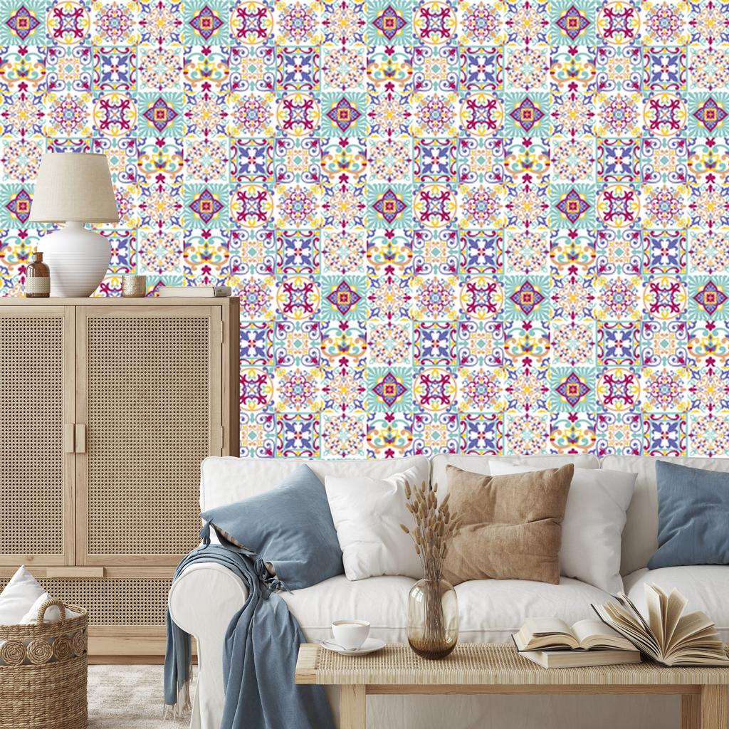 Wallpaper Wall and oriental mosaic for living room and bedroom 50x1000