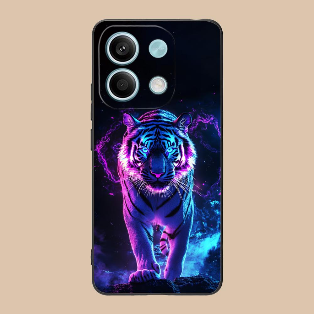 Неоновый чехол для мобильного телефона с тигром для Xiaomi 15 14 13 12 Mi 11 T Ultra Lite Pro S X 5G Цветной печатный чехол Роскошный Красивый