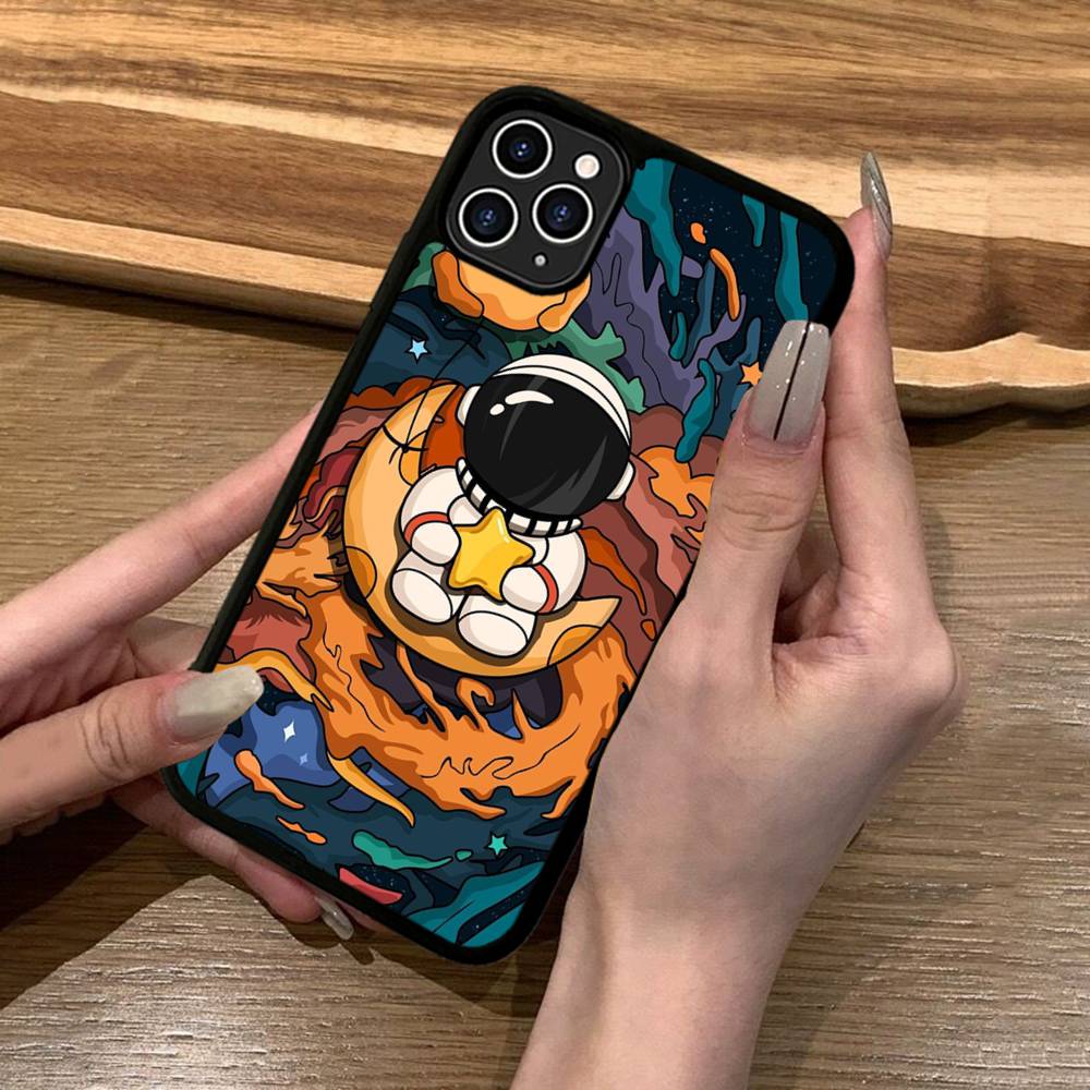 Милый Чехол для Телефона Астронавт Силикон PC+TPU Для Для IPhone 11 12 13 14 15 16 Plus Pro Max Чехол