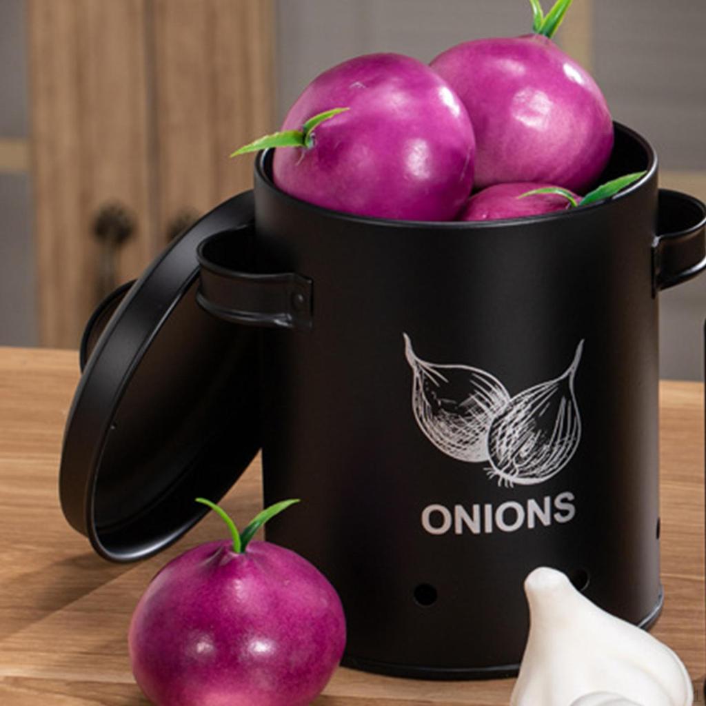 Фермерский кухонный контейнер для хранения овощей, жестяная банка, удобный в использовании с крышкой