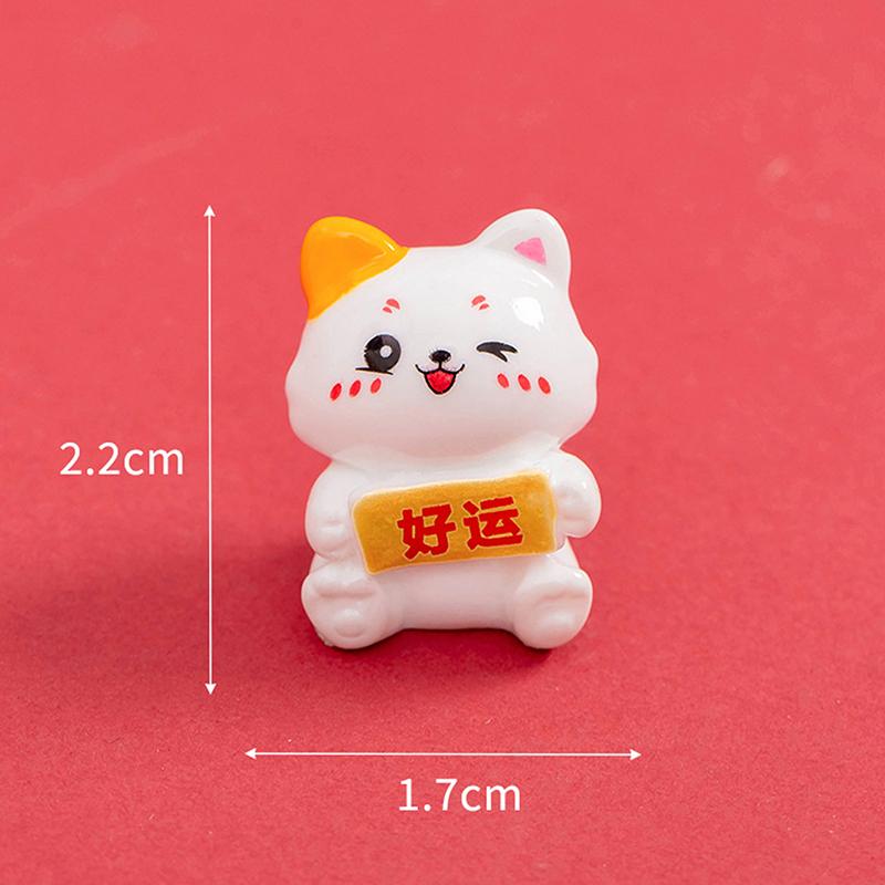 Cute Cat Mini Figurines Cartoon Lucky Cat Small Ornaments Creative Mascot Landscape Decoration Home Decoration Toys Gifts