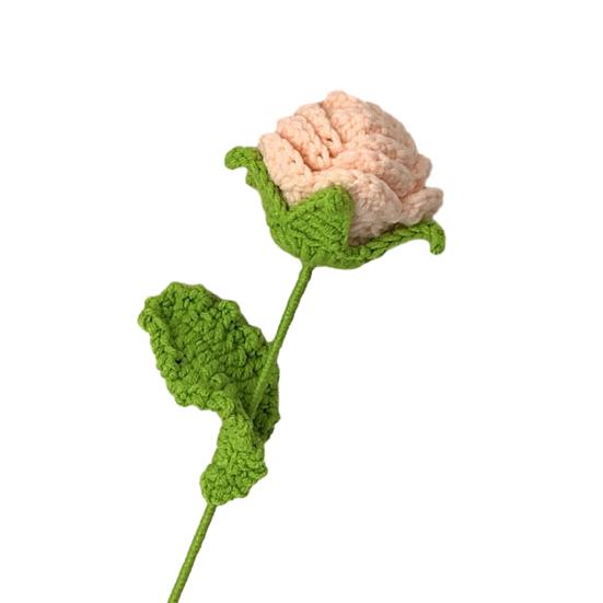 Плетеная роза, связанная крючком вручную, красивая, долговечная пряжа, связанная крючком, роза