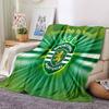 Sporting football Crest Flannel Blanket, Soft Polyester, Modern Design, All-Season for Camping, Travel, Gifts for holidays or birthdays