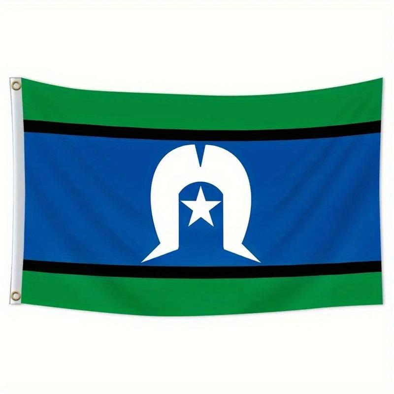 1pc, Torres Strait Islander Flag, Torres Strait Islander, Australian Aboriginal Banner, 3x5 Feet (90x150cm), 2 Metal Grommets, Single-sided Print, Sui