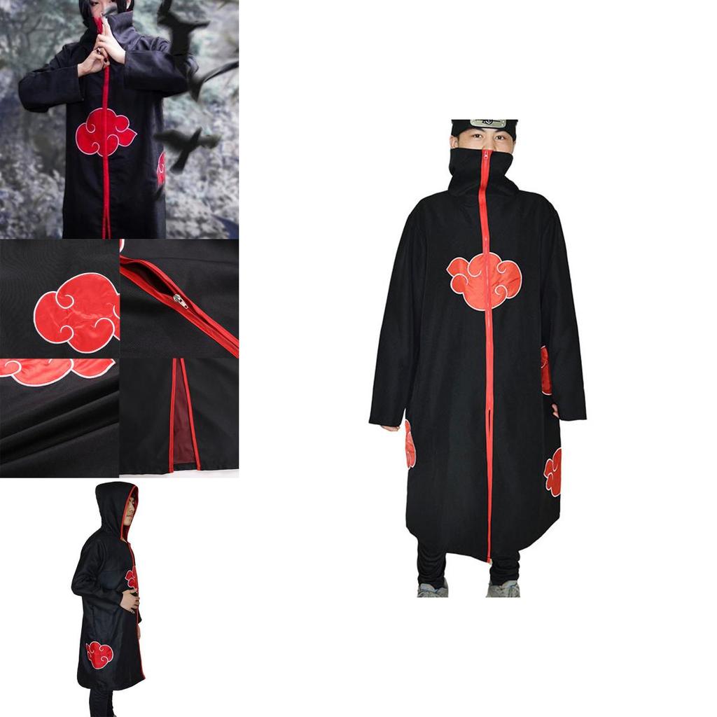 Костюм Косплей Наруто Акацуки Учиха Итачи Халат Накидка Плащ Мягкий Материал Ткань