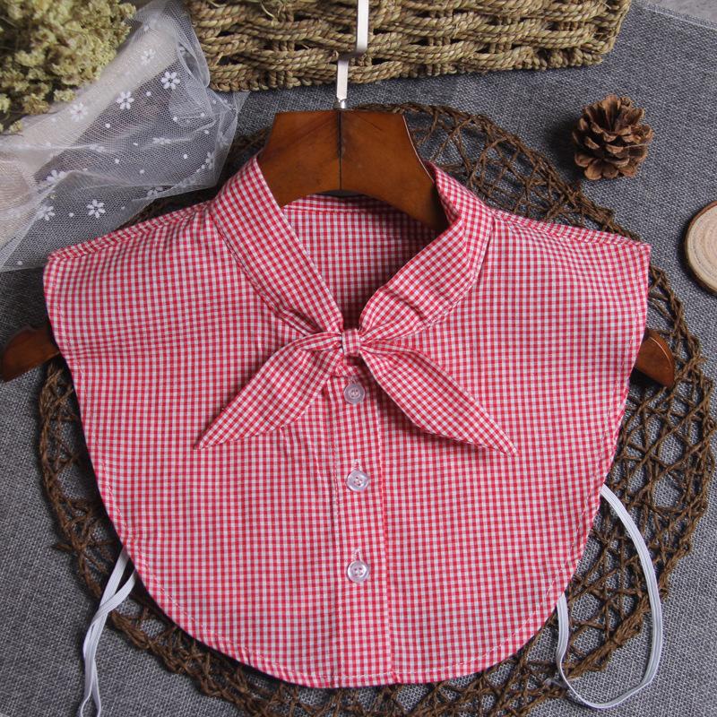 Women'S Lace-Up Rabbit Ears Cute Fake Collar Cotton Floral Shirt Fake Collar Women'S Versatile Lady Fake Collar