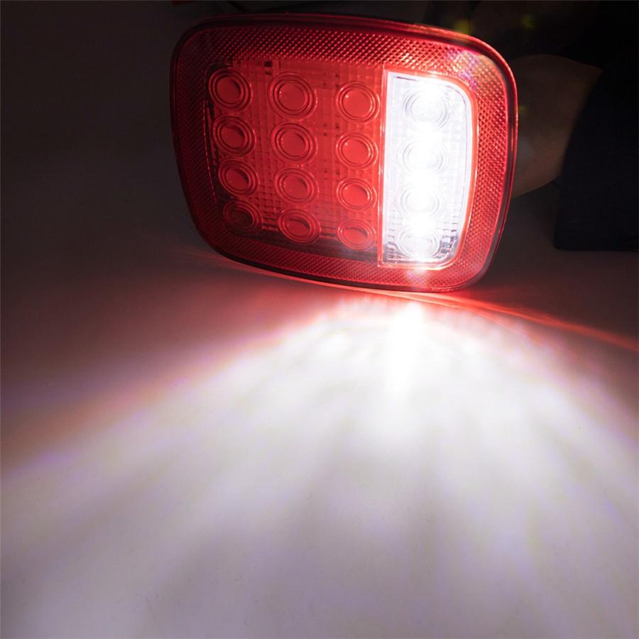 2X Квадратный стоп-сигнал, указатель поворота, задний фонарь, 16-светодиодный габаритный фонарь для Jeep Wrangler JK TJ CJ YJ