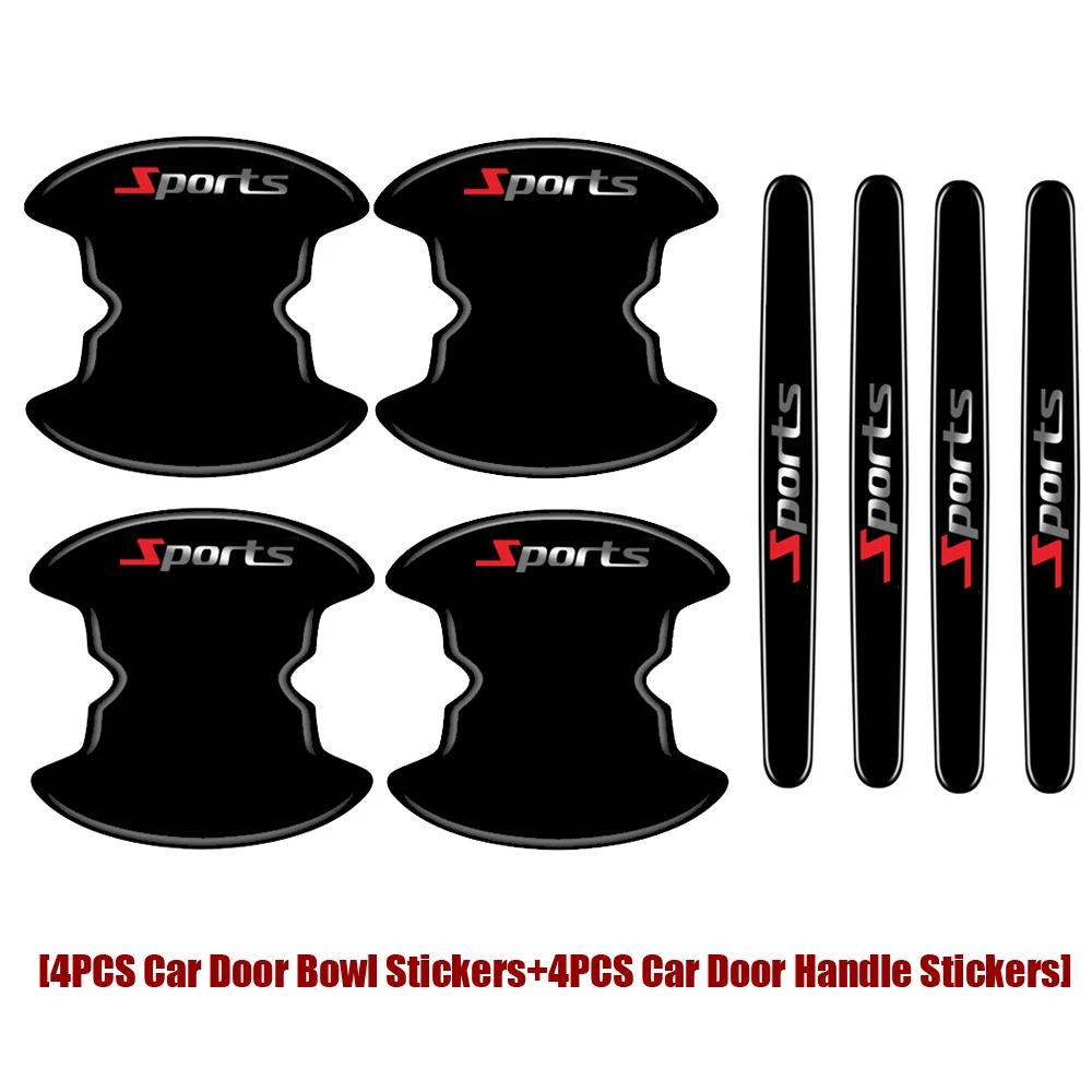 8pcs Car Door Bowl Protection Stickers Car Door Protective Stickers Car Door Handle Anti Scratch Strip Auto Exterior Accessories