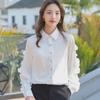 Новая женская приталенная однотонная универсальная рубашка с длинным рукавом для весны и осени
