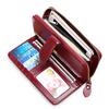 Women 3 Fold Wallet Money Clip High Quality Wristlet Clutch Leather Long Purse Female Card Holder