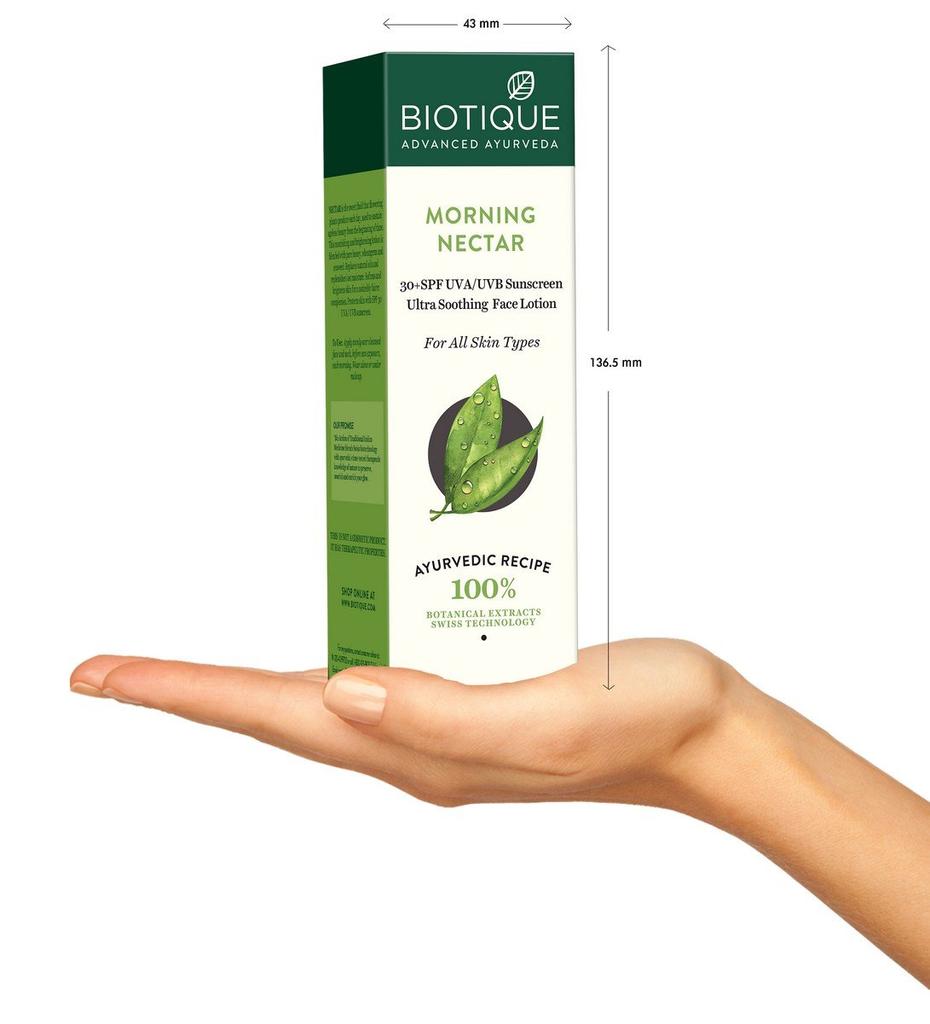 Biotique Bio Нектар для Утра Солнцезащитный Ультрауспокаивающий Гель для Лица, SPF 30+, 120 мл & Bio Хлорофилл Без Масла Гель Против Акне & Средство После Депиляции