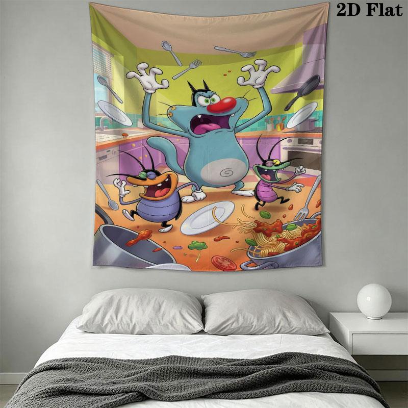Oggy Soul Wall Tapestry Aesthetic Wall Hanging Printed Fabric Blanket Decorative Tapestries for Bedroom Living Room Home Decor