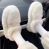 Модные роскошные мокасины с подкладкой из овечьей шерсти, женская обувь из овечьей шерсти, женские зимние туфли без застежек на пуховых балетках из хлопковой шерсти, мокасины для женщин, босые ботинки