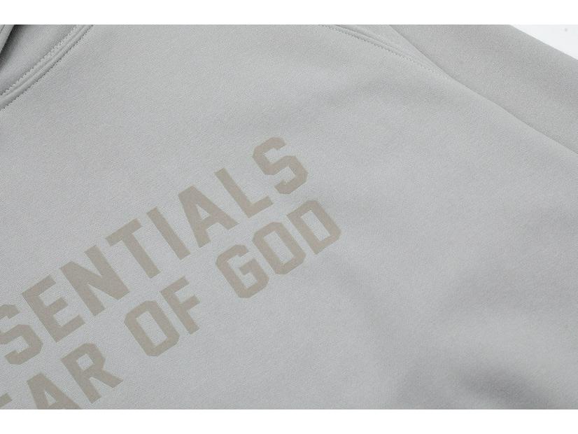 High Street Trend Brand ESSENTIALS Fleece-Lined Heavyweight Flocked Letter Hoodie for Men & Women