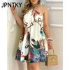 JPNTKY Women's Fashion Summer Spring Floral PrintSleeveless Casual Dresses
