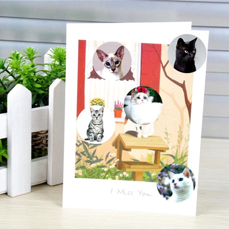 100-500 шт. креативные наклейки с изображением животных и кошек, 1 дюйм, этикетки, наклейка с наградой для школьного учителя, детский смайлик, канцелярские наклейки