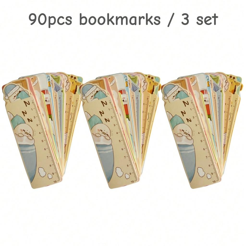 30PCS Cartoon Animal Ruler Bookmarks Set Creative Paper Reading Markers Aesthetic Decorative DIY Scrapbooking & Journaling A3233