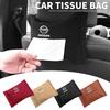 Car Tissue Box Holder Suede Leather Car Center Console Armrest Napkin Box For Nissan X-trail Almera Qashqai Tiida Accessories