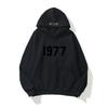ESSENTIALS Худи с двойной строкой и принтом FOG 1977 - Унисекс, Уличный стиль, Модное, Свободный крой, Хлопок Хуа.