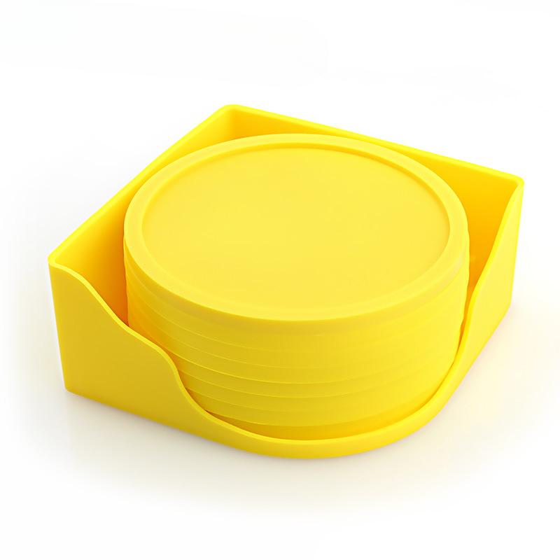 Круглые 10 см силиконовые подставки набор силиконовый ящик для хранения подставки под горячий кофе черные подставки