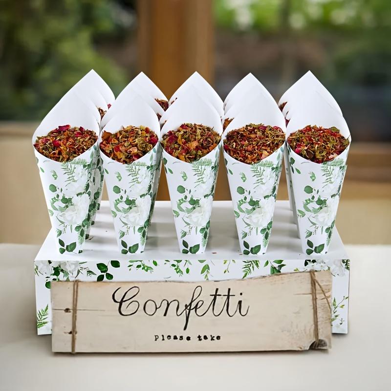 Wedding Cones Kraft Paper Cone Holder, Confetti Cones Box Tray for Wedding Party Ceremony, Table Centerpiece Decoration