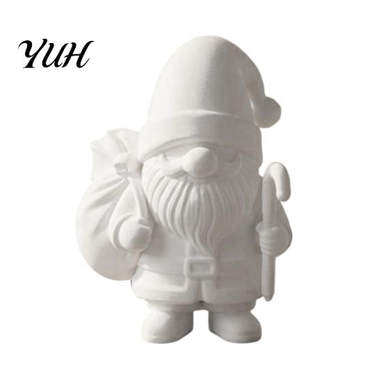 Indoor Seasonal Decor 3D Printed Santa Claus Figure for DIY Painting, Christmas Tabletop Party Favors Ornament, White Resin Figurine Holiday