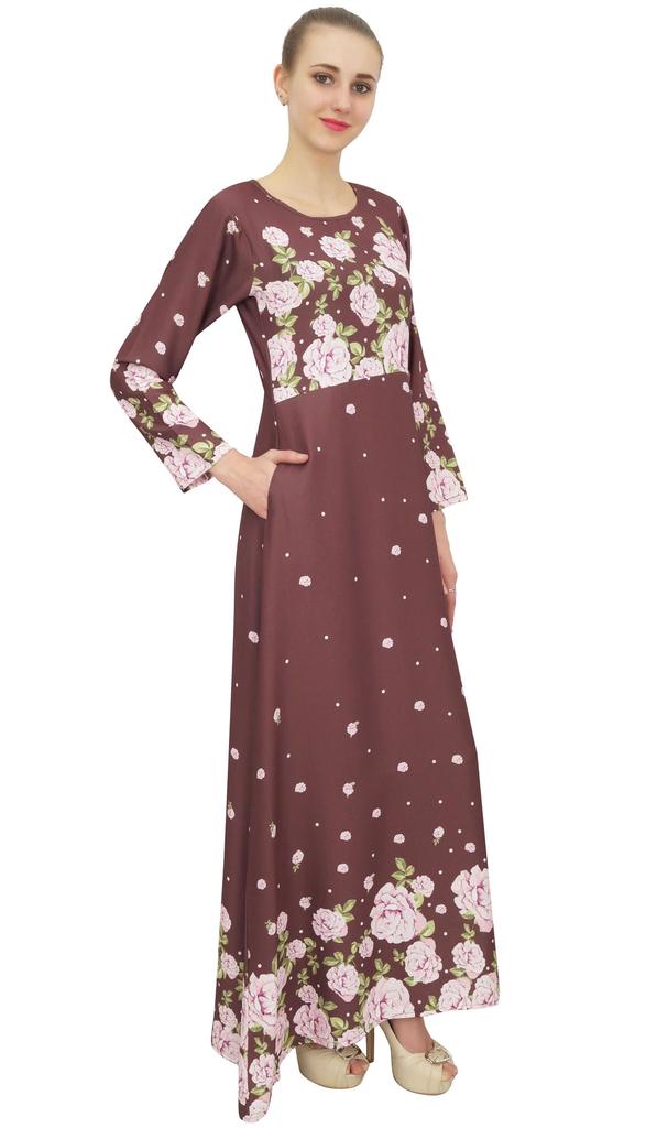 Bimba Женская повседневная цветочная цифровая печать длинная черная макси дизайнер