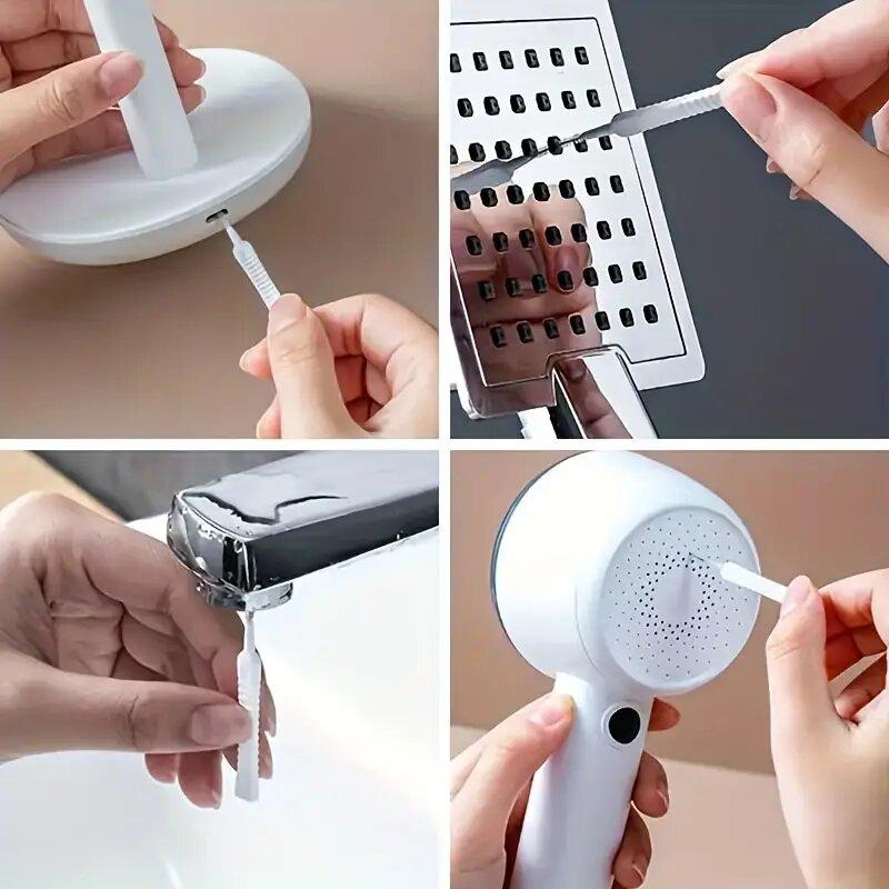 Spin Scrubber Hole Gap For Kitchen Toilet Shower Head Cleaning Brush Spout Washing Phone Hole 10pcs Gap Brush Bathroom Nozzle Anti Clogging