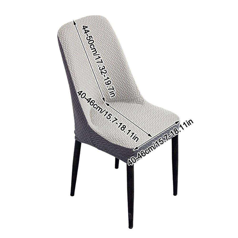 High-elastic Dining Chair Cover Anti-slip Curved Integrated Seat Cover Soft Jacquard Stool Slipcover for Home Decoration