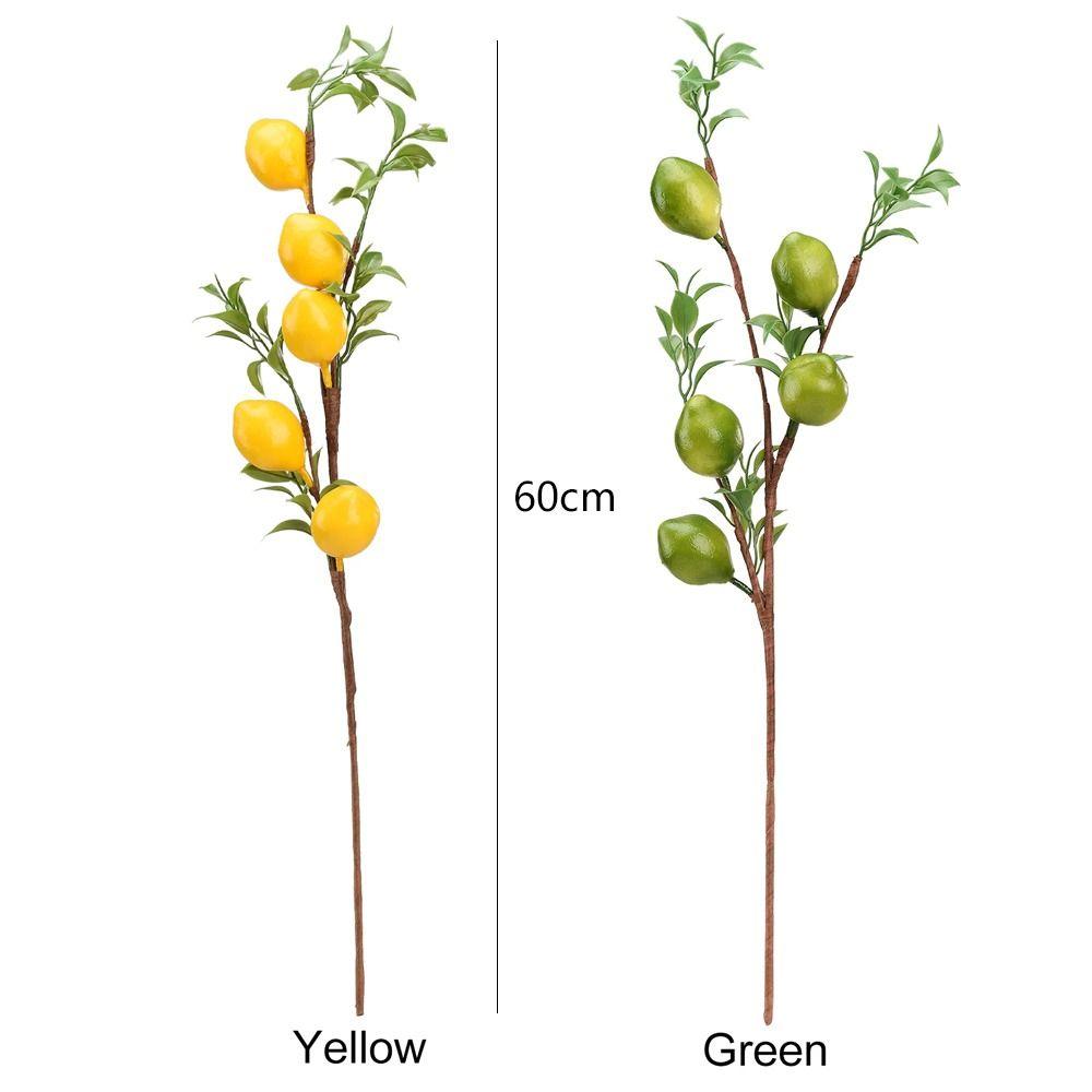 Plastic Simulation Lemon Fruit Tree DIY Fake Plants Artificial Lemon Branch Party Wedding Decor