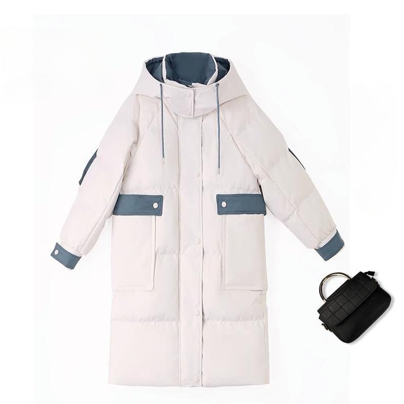 Модная зимняя куртка в стиле пэчворк для женщин, пальто средней длины с хлопковой подкладкой