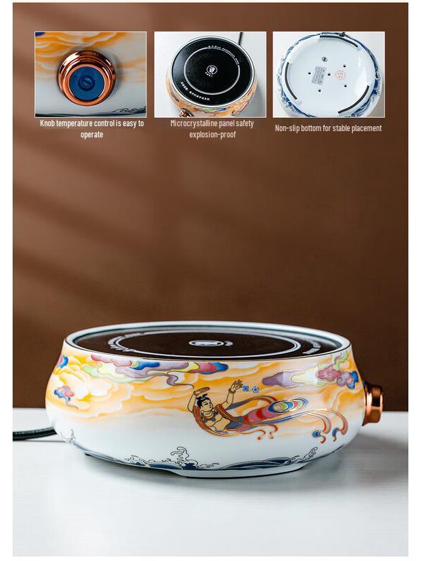 Hand-Painted Glass Tea Brewing & Steaming Pot Set