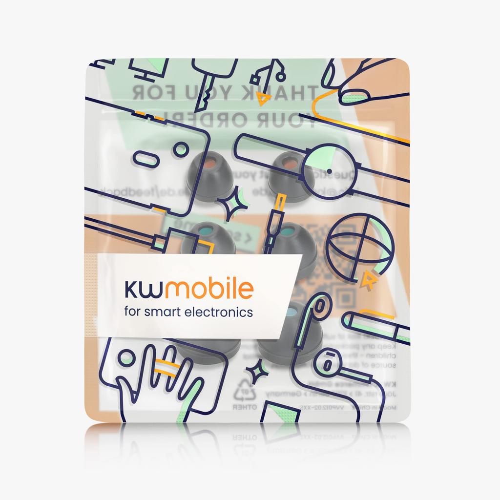 Kwmobile Compatible with Sony Headset 6x Replacement Pads Silicone Cushion Set for Earphones WF-C500 Headphone/WI-C200 - In-Ear