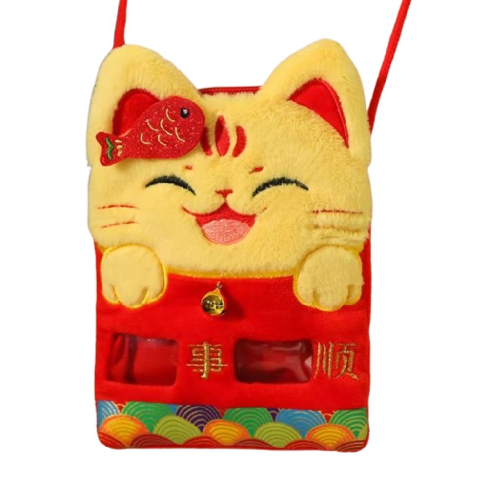 Lucky Money Kitten Goldfish Plush Backpack Red Packet Lucky Money Wallet Chinese Dragon Year