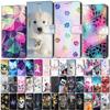 Кожаный чехол-книжка для iPhone 11 XR X XS 7 8 SE 2020 SE 2022 Лев Кошка Цветок Рисованный Кошелек Держатель для карт Задняя крышка
