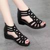 Roman Sandals 2025 New Soft Leather Mom Shoes Fashionable Outerwear Women's Soft Bottom Hollow Women's Sandals