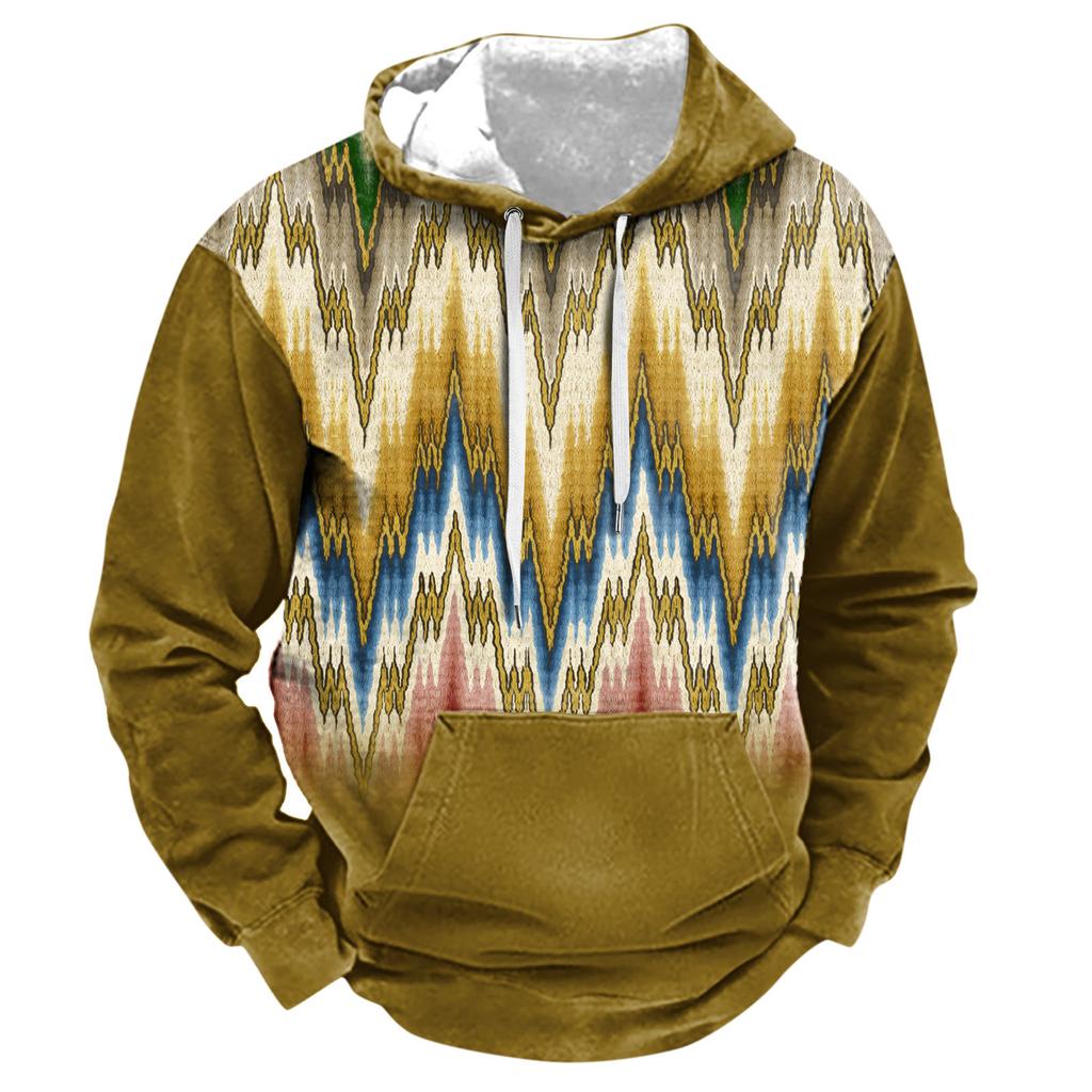 Модный свободный мужской и женский свитер с капюшоном с длинным рукавом и принтом