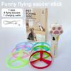 1 Set Interactive Cat Fetch Toy 6 Flying Discs Flying Saucer Stick Interactive Cat Toys  Playtime