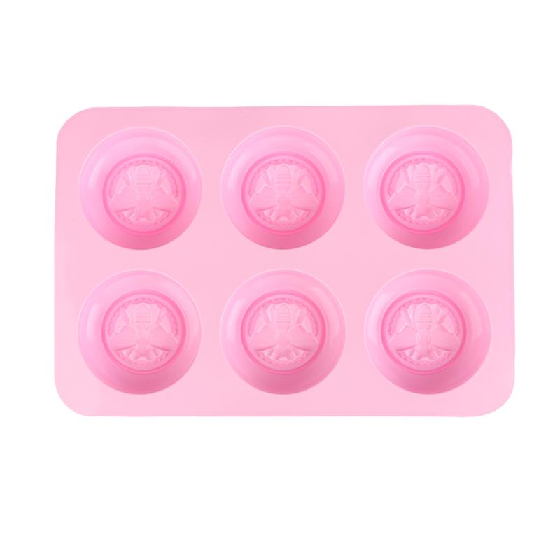 6 отверстий, круглые пчелы, силиконовые формы, сделай сам, ручная работа, ароматизированное мыло, ароматизированная свеча, форма для шоколадного мусса