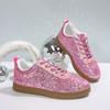 2025 Women's Sneakers Luxury Sequined Casual Shoes Outdoor Vulcanized Shoes for Women Lace Up Flats Zapatillas De Mujer