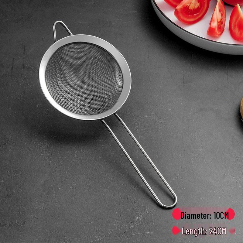 Stainless Steel Ladle with Mesh Sieve for Flour, Medicine, Juice, Baby Food, Sesame, Egg Wash, and Baking