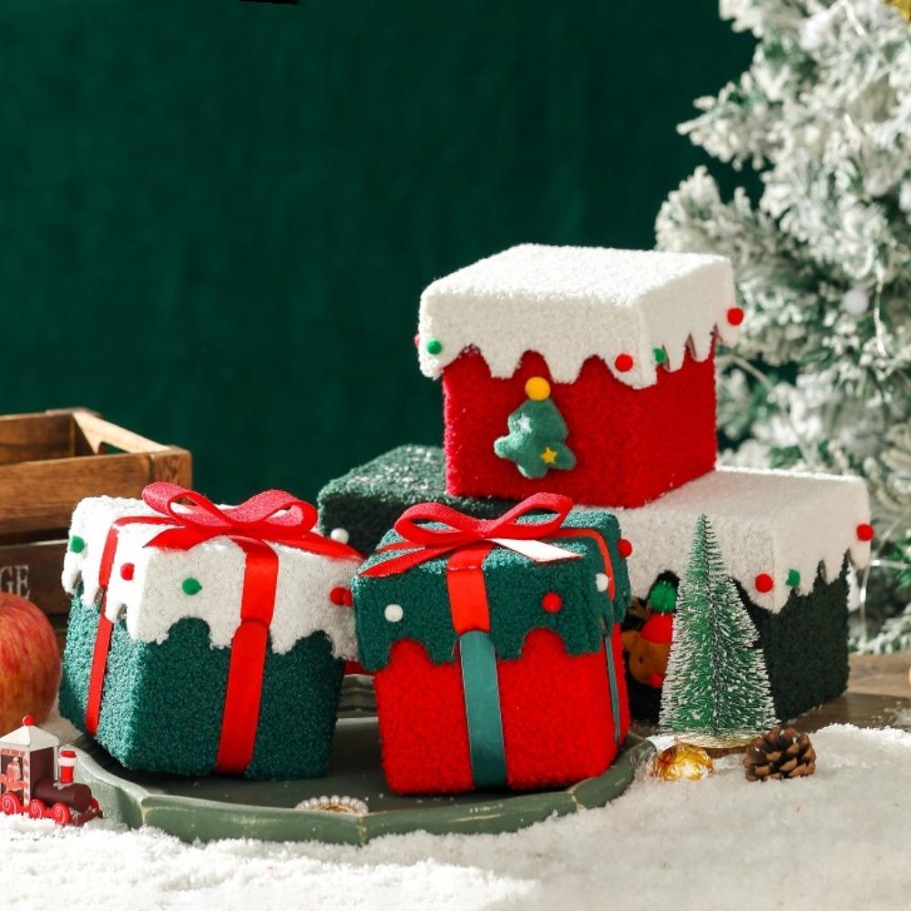 Xmas Christmas Gift Box Lint Christmas Eve Gift Box Mall Children's Candy Box  Party Supplies