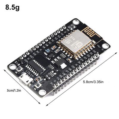 NodeMCU V3 ESP8266 ESP-12E WIFI Плата разработки CH340G Квадратная черная доска Паяльные контакты Интерфейс Micro USB