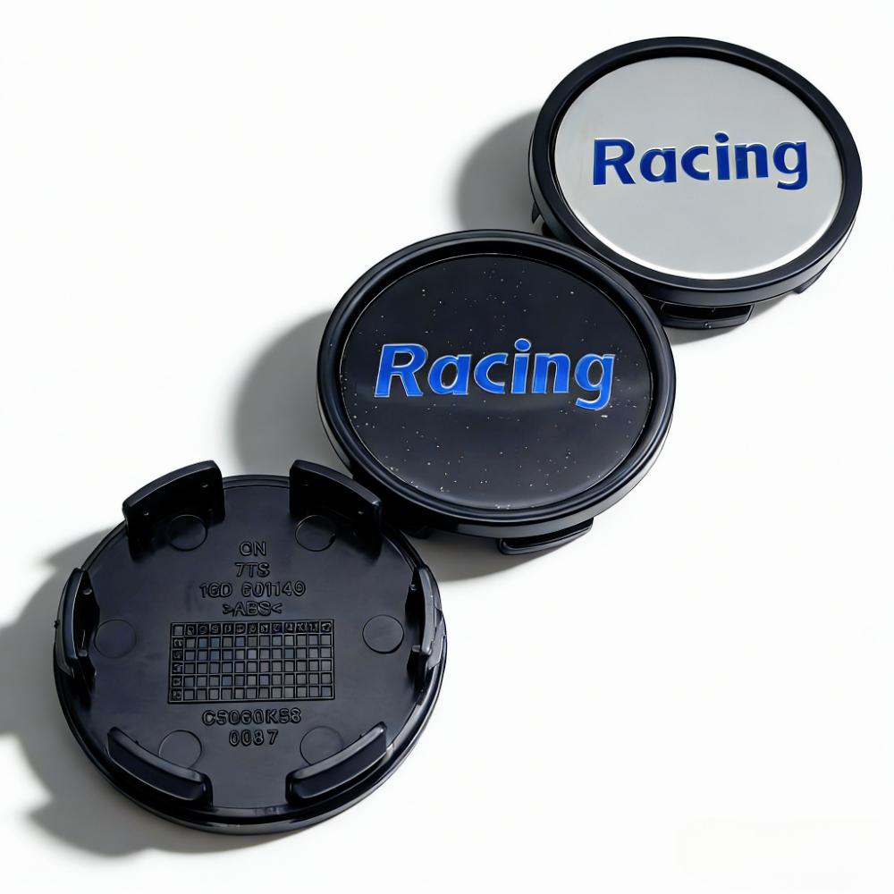 4pcs Racing Letter Sport Logo Emblem Car Wheel Center Caps 58MM Clips 53MM Wheels Hub Cap Rim Hubcaps Dust Cover Car Accessories